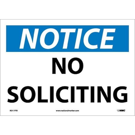 Nmc NOTICE, NO SOLICITING, 7X10, N317P N317P